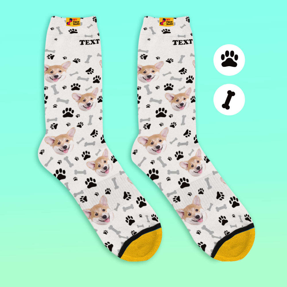 Custom 3D Digital Printed Socks My Face Socks Add Pictures and Name - Dog