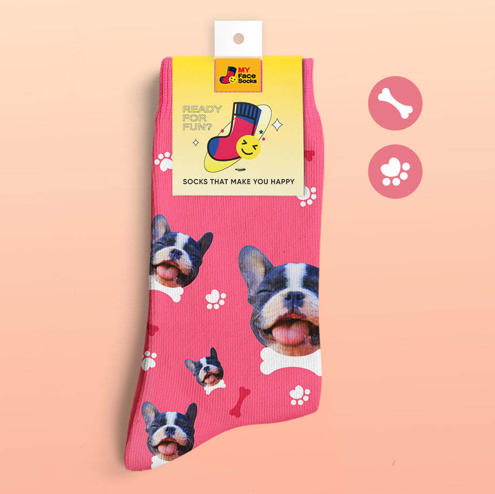 Custom 3D Digital Printed Socks My Face Socks Add Pictures and Name - I Love My Dog