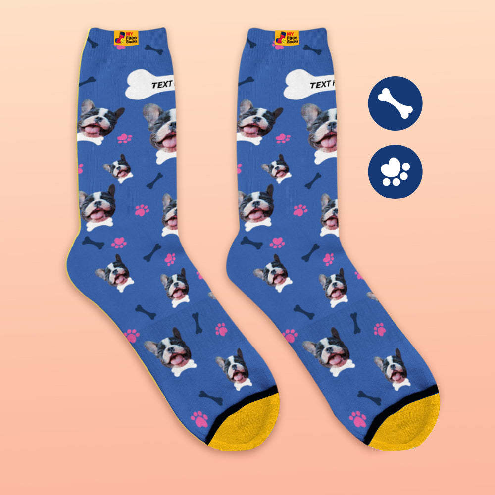 Custom 3D Digital Printed Socks My Face Socks Add Pictures and Name - I Love My Dog