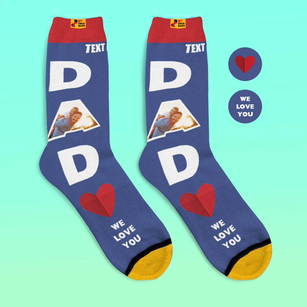 Custom 3D Digital Printed Socks We Love You Gifts For Dad Socks