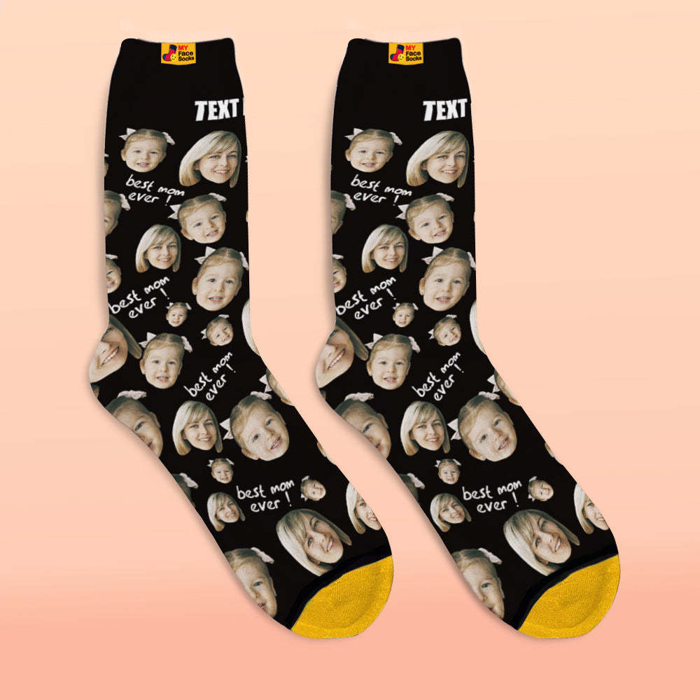 Custom 3D Digital Printed Socks Gifts For Mother Best Mom Ever