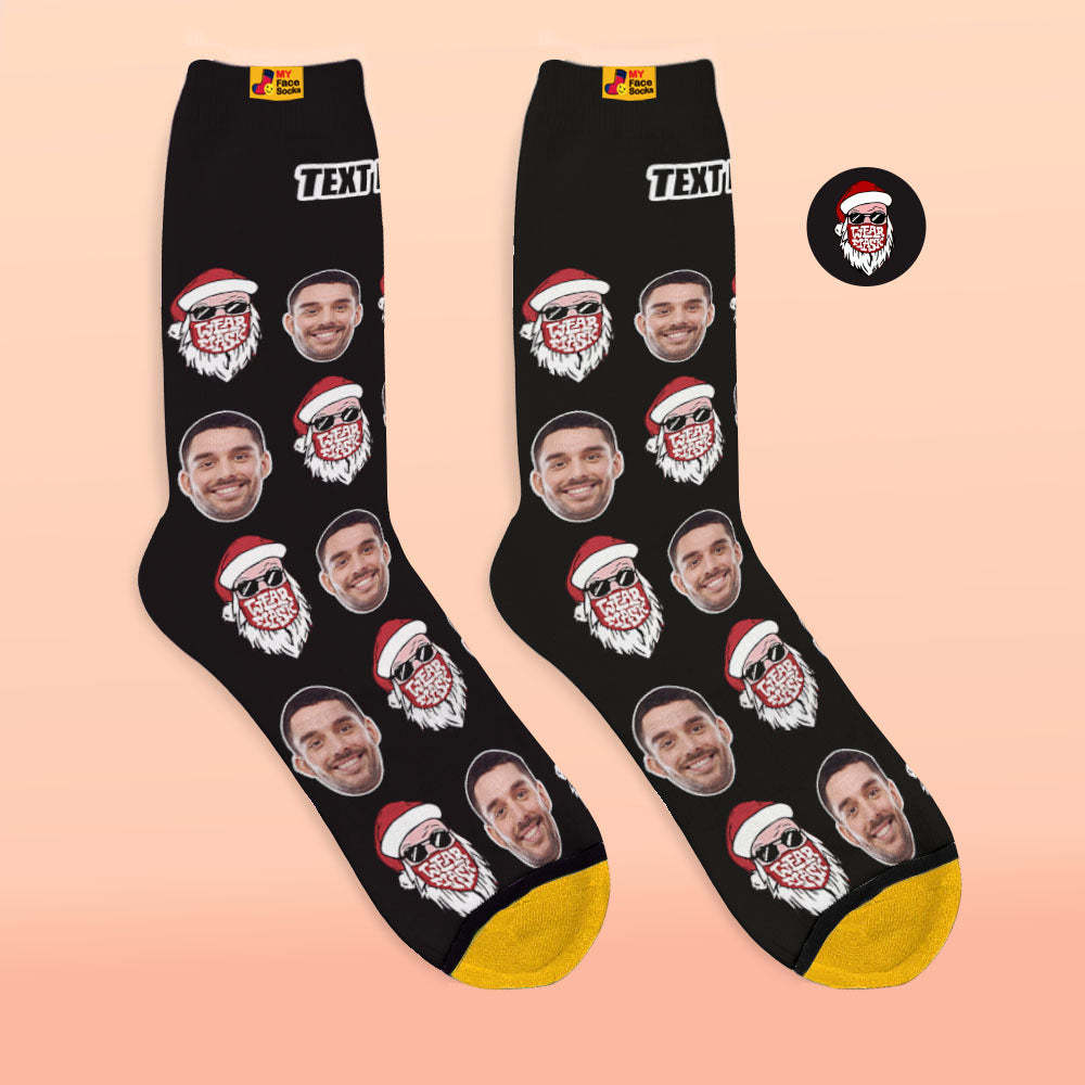 Custom 3D Digital Printed Socks Christmas Socks Santa Claus Merry Christmas
