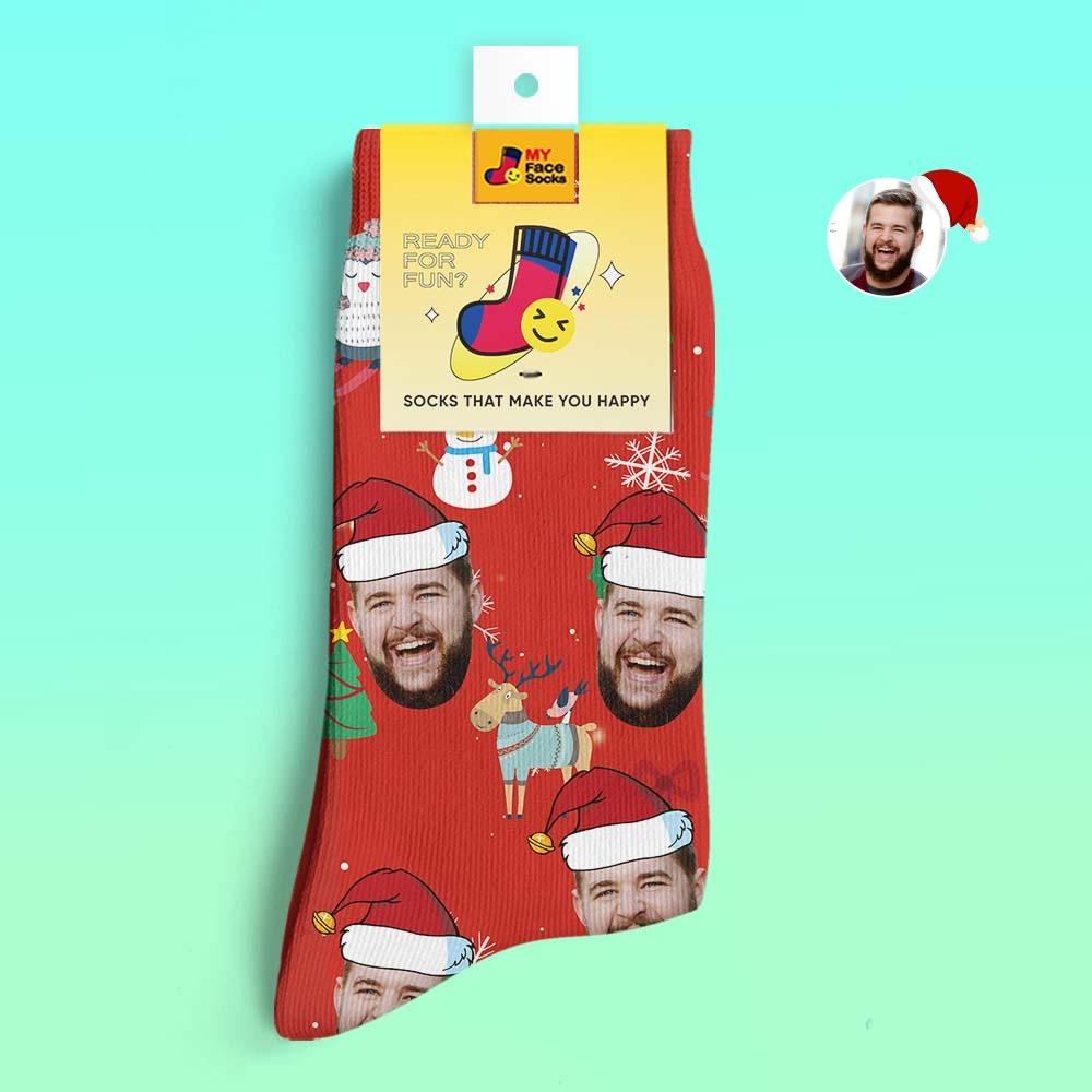 Custom 3D Digital Printed Socks Christmas Gift Socks Cute Animals - MyFaceSocks