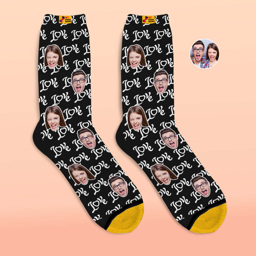 Custom 3D Digital Printed Socks Valentine's Day Gifts Show Your Love Face Face Socks - MyFaceSocks
