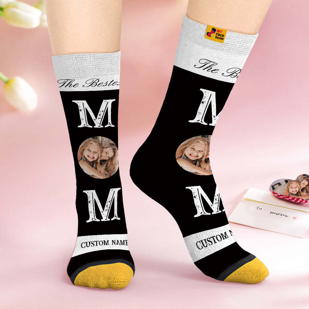 Custom Face Socks Personalized Mother's Day Gifts 3D Digital Printed Socks For Best Mom - MyFaceSocks