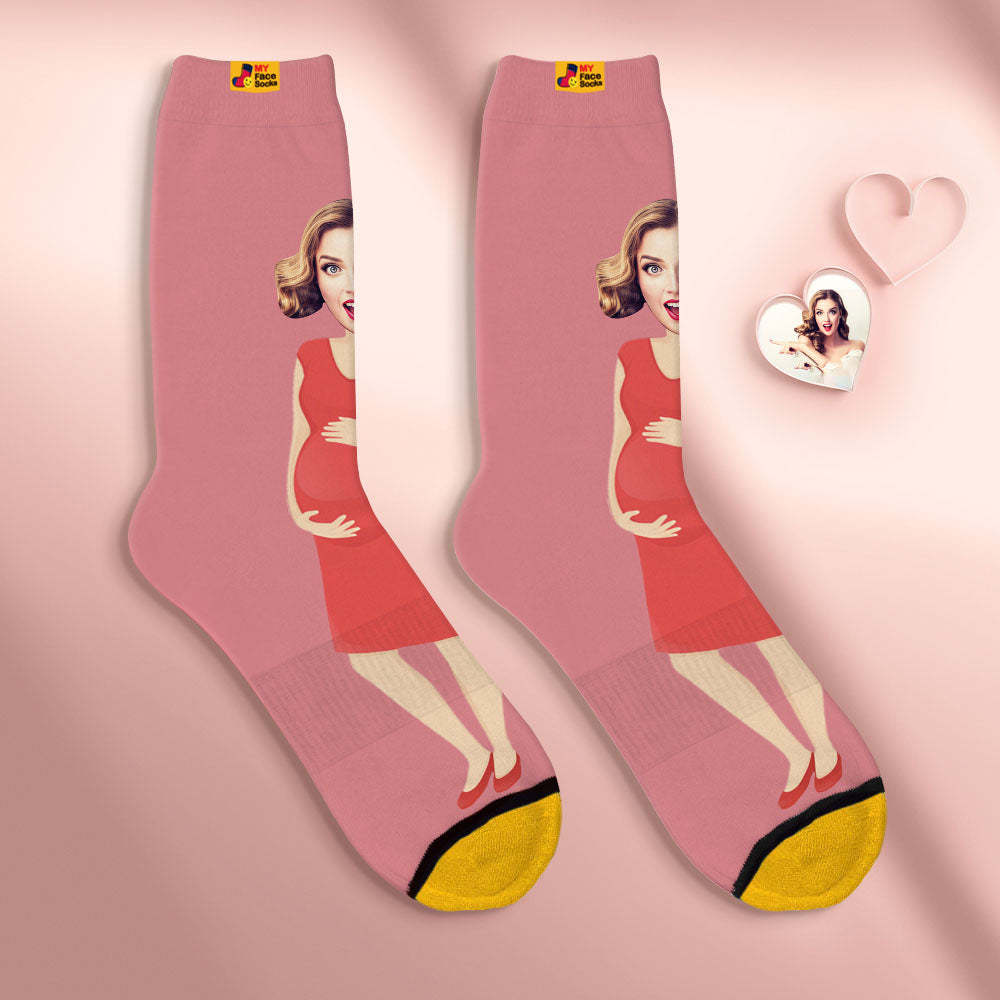 Custom Face Socks Personalized Surprise Gifts 3D Digital Printed Socks For Super Mama - MyFaceSocks