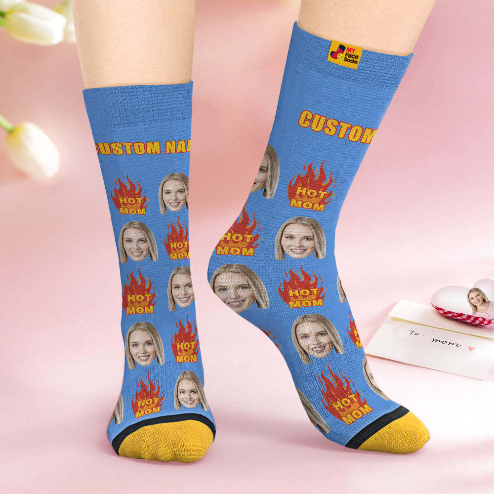 Custom Face Socks Personalized Surprise Gifts 3D Digital Printed Socks For Hot Mama - MyFaceSocks