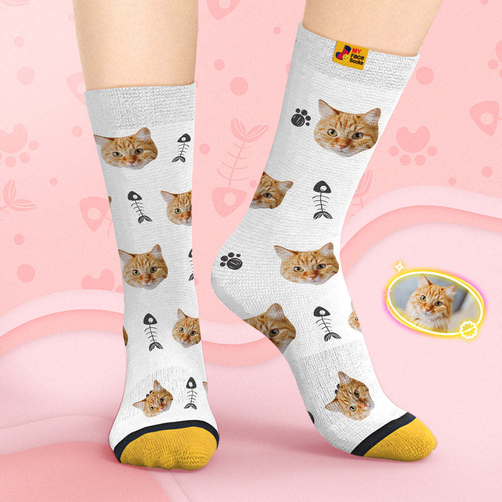 Custom Face Socks Personalized 3D Digital Printed Socks Tie-Dye Pet Face - MyFaceSocks
