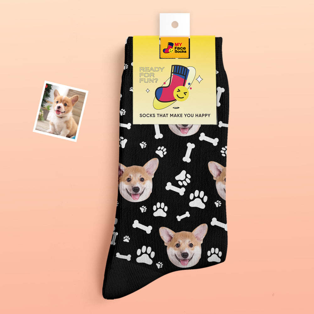 Custom Thick Socks Photo 3D Digital Printed Socks Autumn Winter Warm Socks Dog - MyFaceSocks