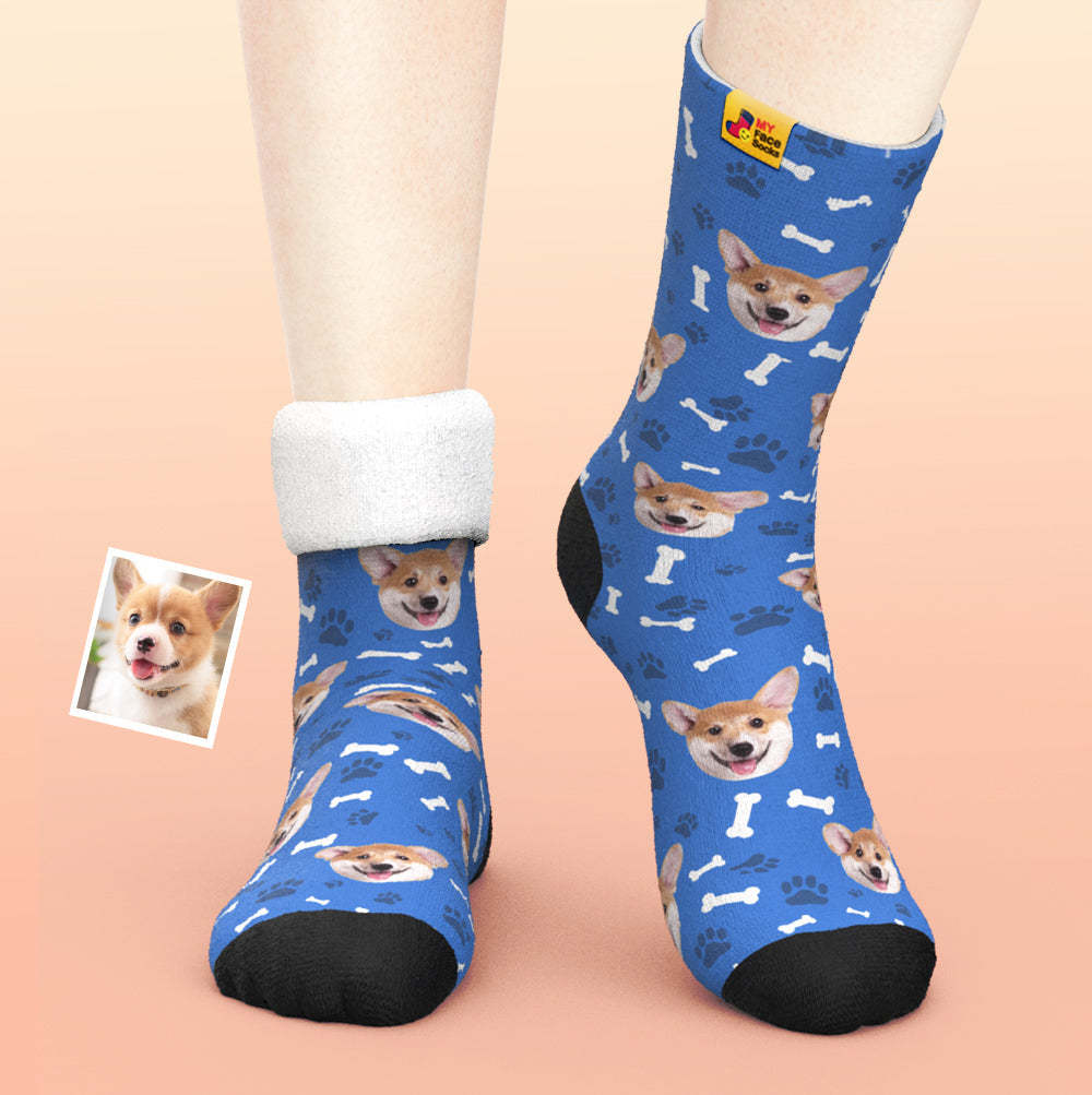 Custom Thick Socks Photo 3D Digital Printed Socks Autumn Winter Warm Socks Dog - MyFaceSocks