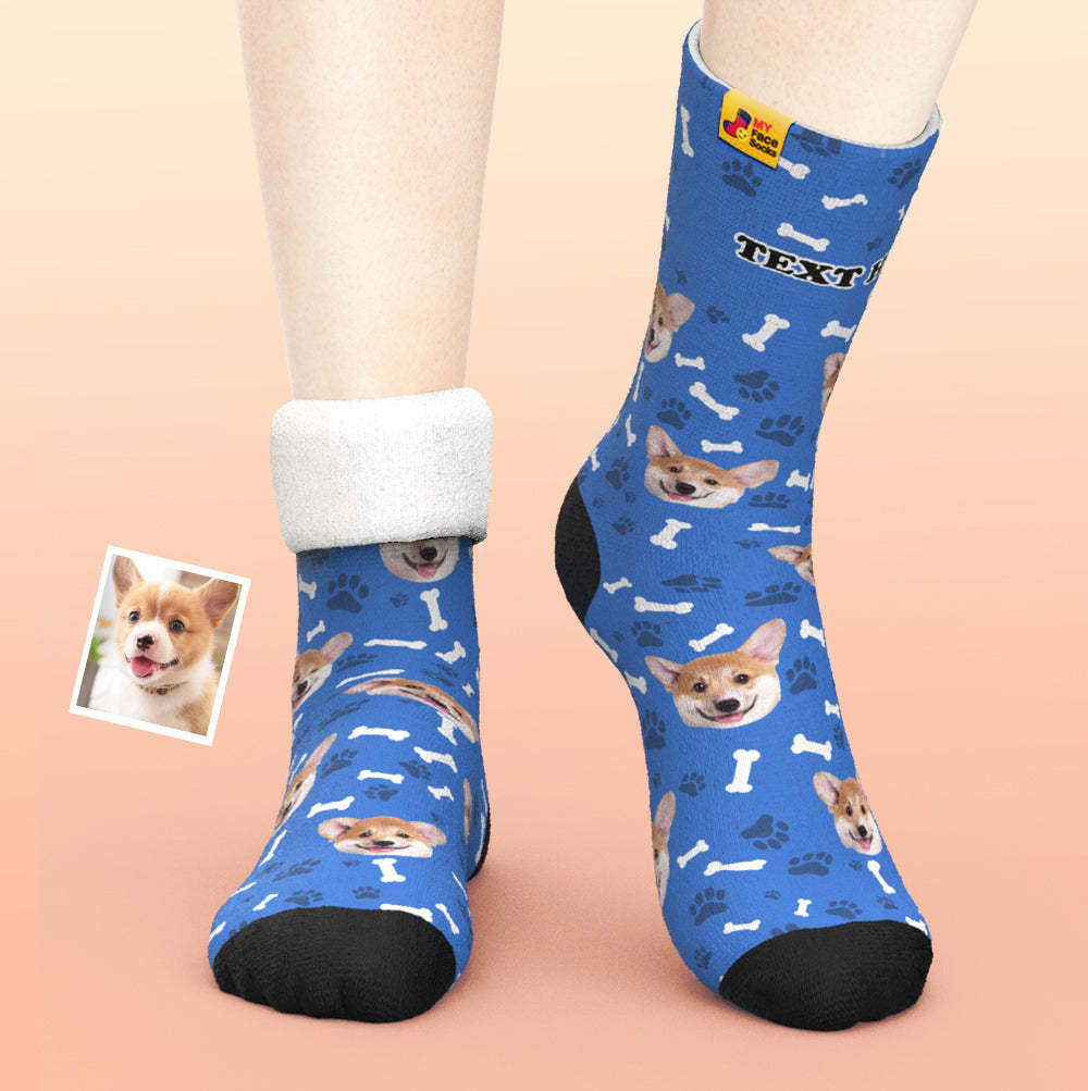 Custom Thick Socks Photo 3D Digital Printed Socks Autumn Winter Warm Socks Dog - MyFaceSocks