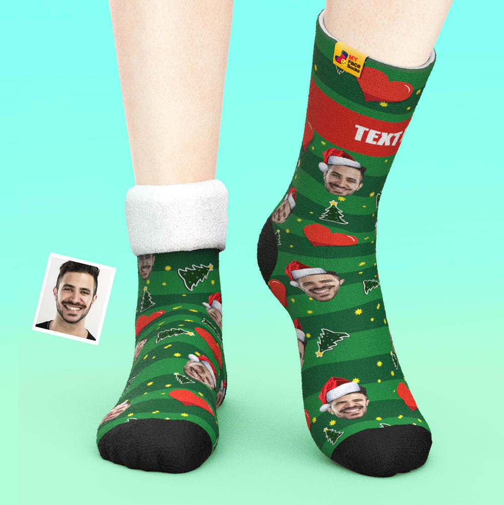 Custom Thick Socks Photo 3D Digital Printed Socks Autumn Winter Warm Socks Heart Christmas Gift - MyFaceSocks