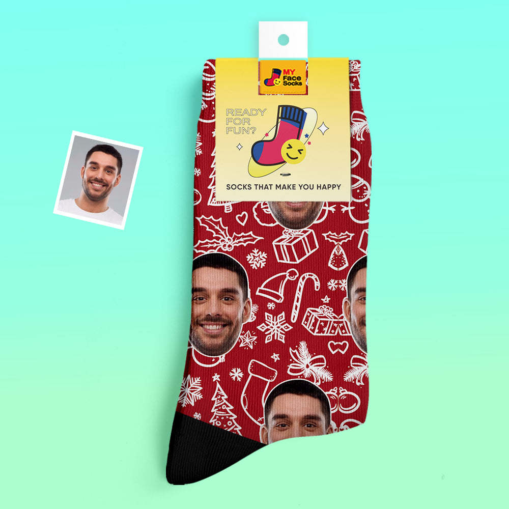 Custom Thick Socks Photo 3D Digital Printed Socks Autumn Winter Warm Socks Christmas Gift - MyFaceSocks