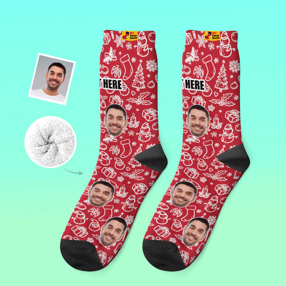 Custom Thick Socks Photo 3D Digital Printed Socks Autumn Winter Warm Socks Christmas Gift - MyFaceSocks