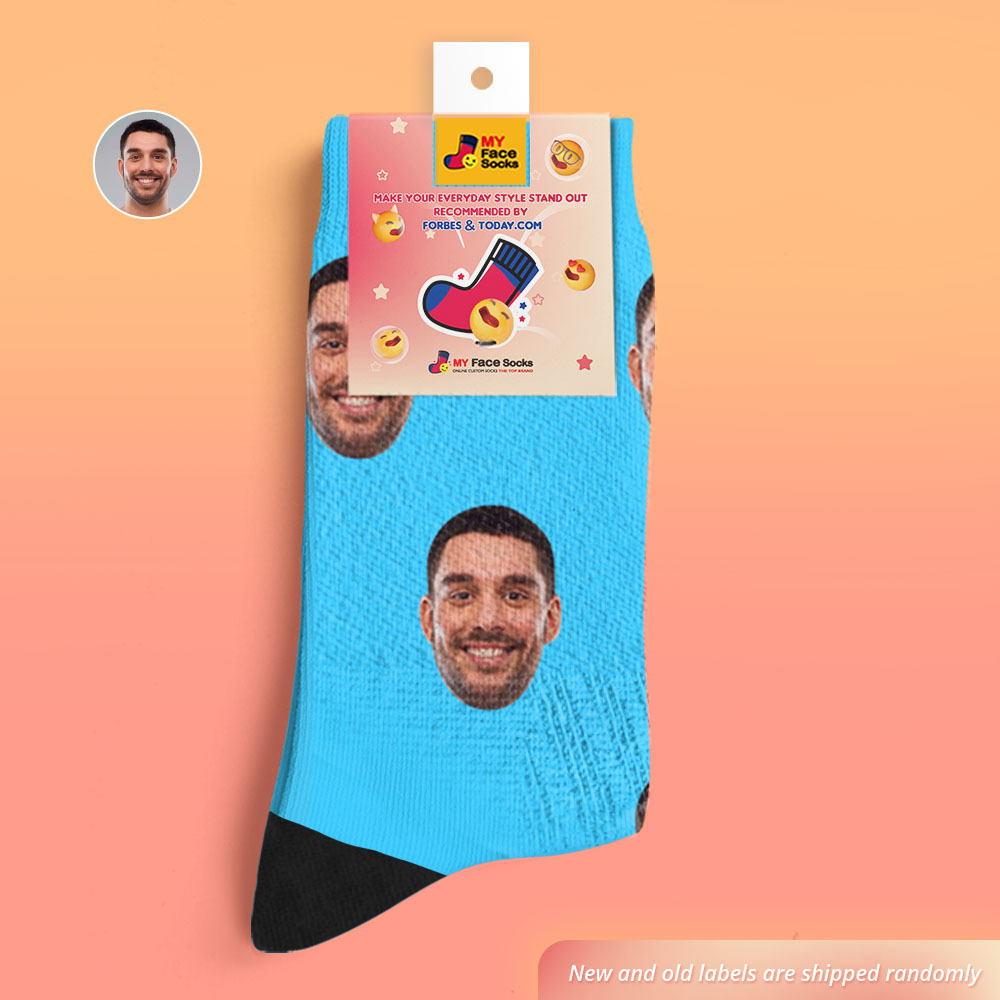 Custom Face Socks Add Pictures And Name Colorful