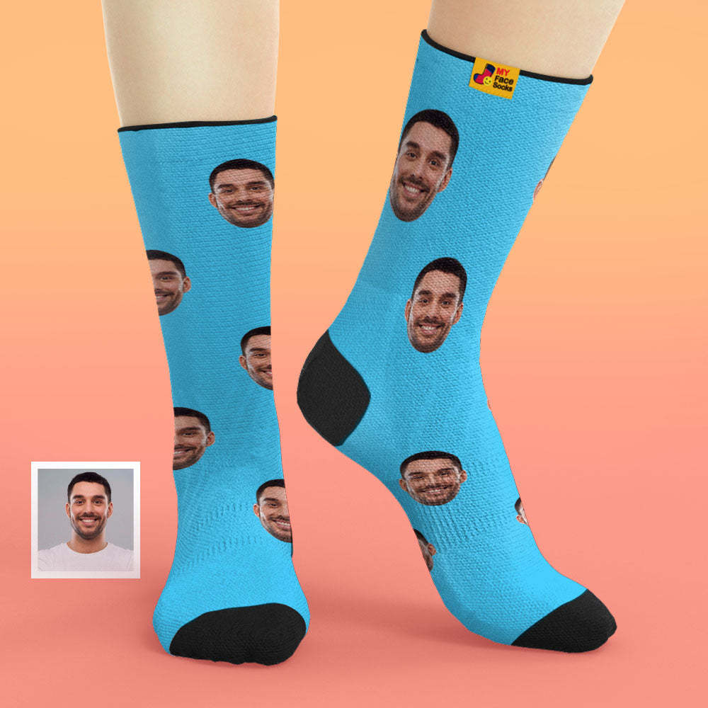 Custom Face Socks Online Preview Add Pictures And Name Colorful