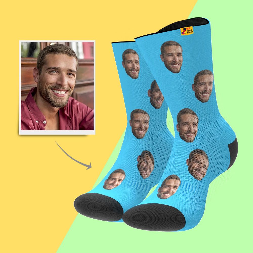 Dad Gifts , Custom Face Socks Add Pictures And Name - #1 Dad