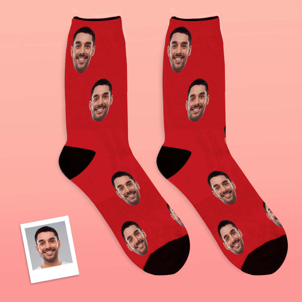 Custom Face Socks Add Pictures And Name Colorful