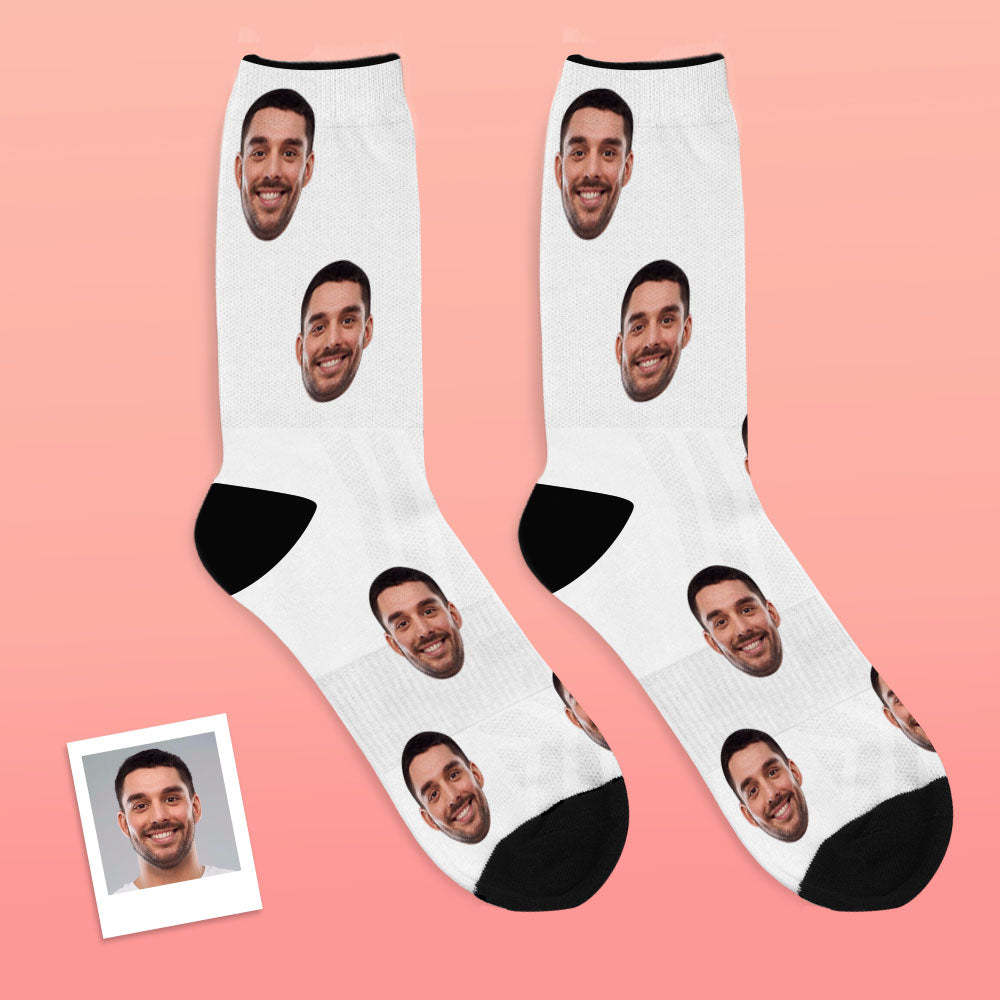 Custom Face Socks Add Pictures And Name Colorful