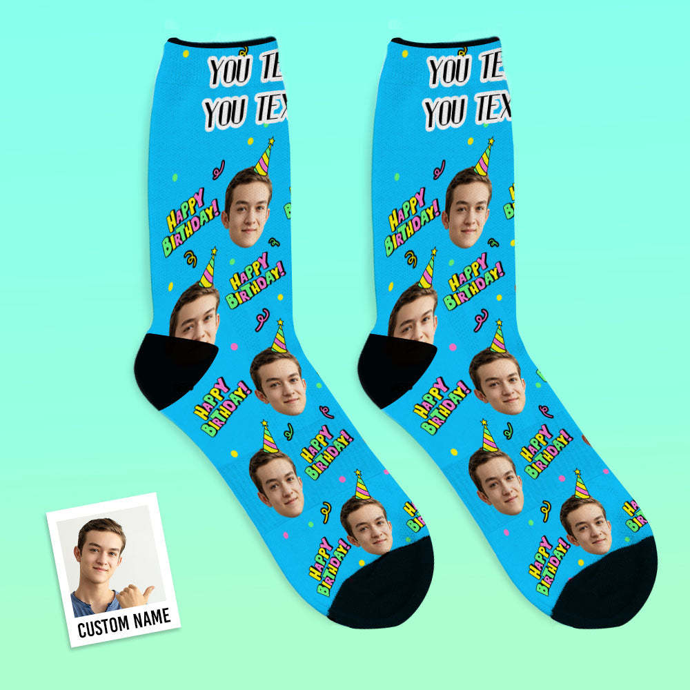 Custom Face Happy Birthday Socks Best Gift For Friends