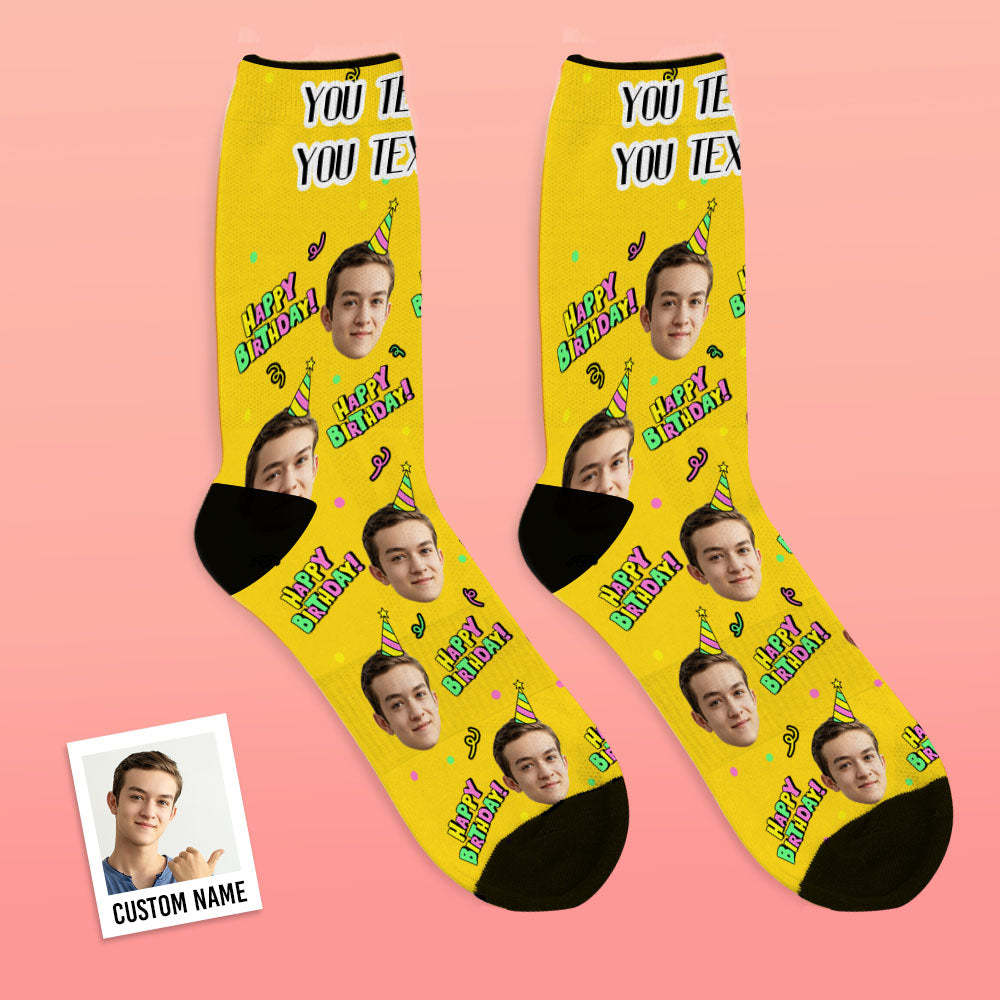 Custom Face Happy Birthday Socks Best Gift For Friends