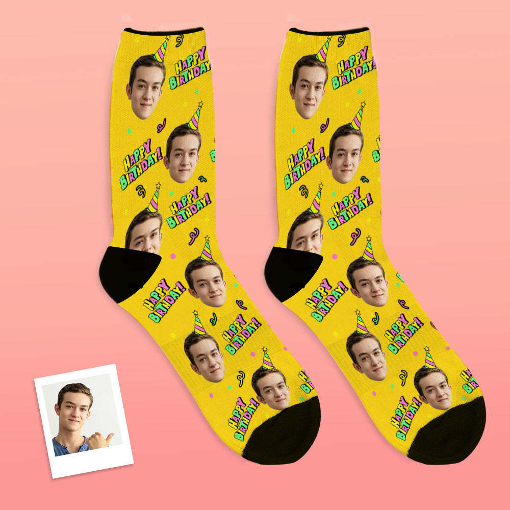 Custom Face Happy Birthday Socks Best Gift For Friends