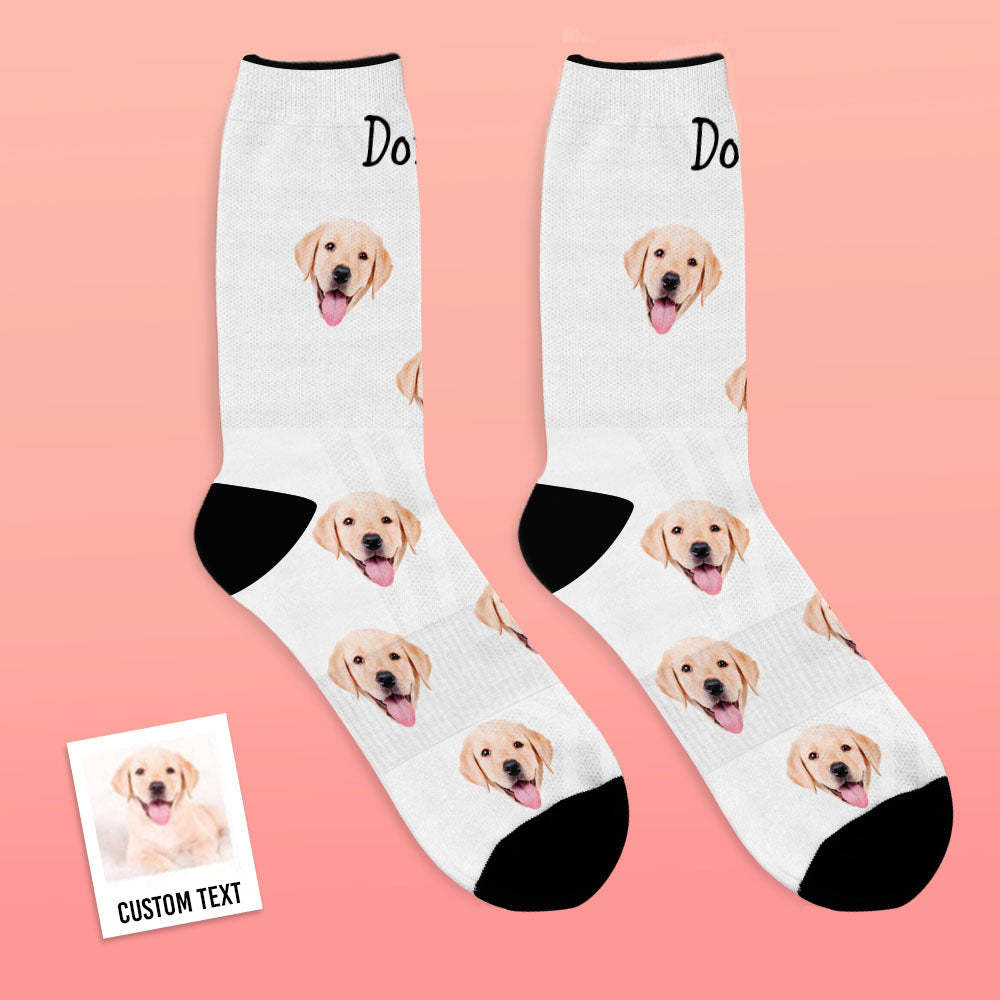 Custom Face Socks Add Pictures And Name Pet Dog Socks - Stripe