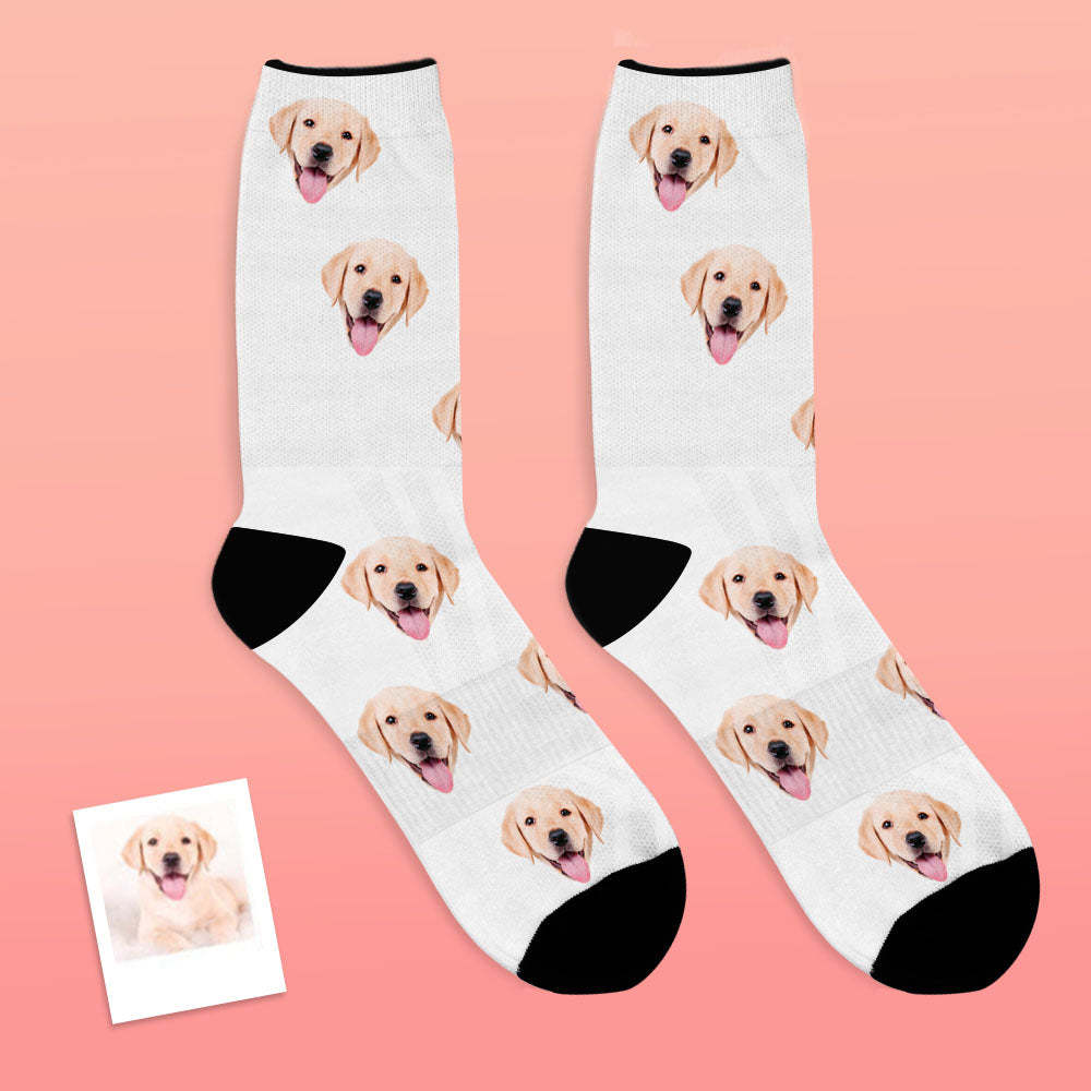 Custom Face Socks Add Pictures And Name Pet Dog Socks - Stripe