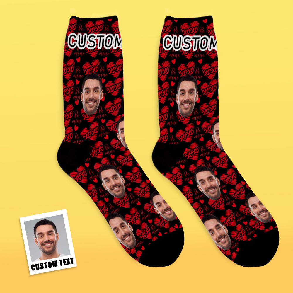 Custom Face Socks Add Pictures and Name Breathable Soft Socks Valentine's Day Gifts - XOXO - MyFaceSocks