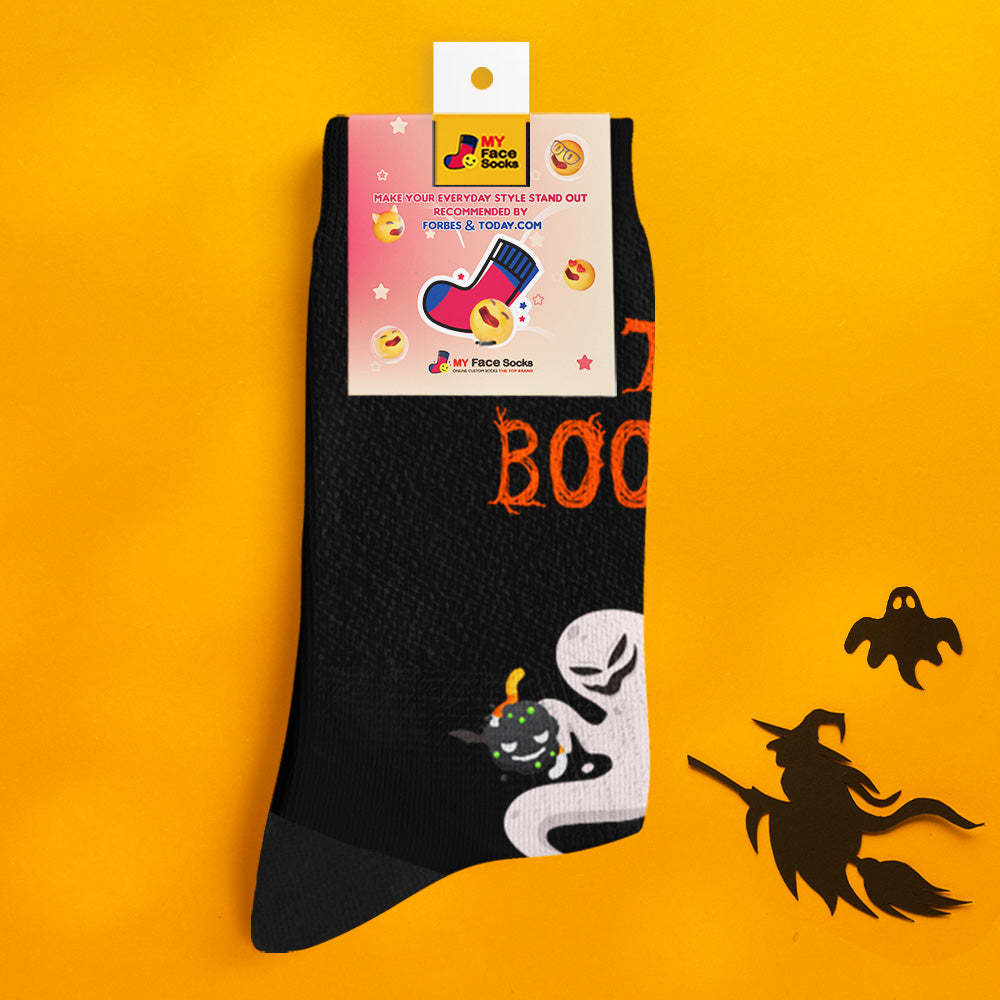 Custom Face Halloween Lavley Novelty Halloween Ghosts Socks