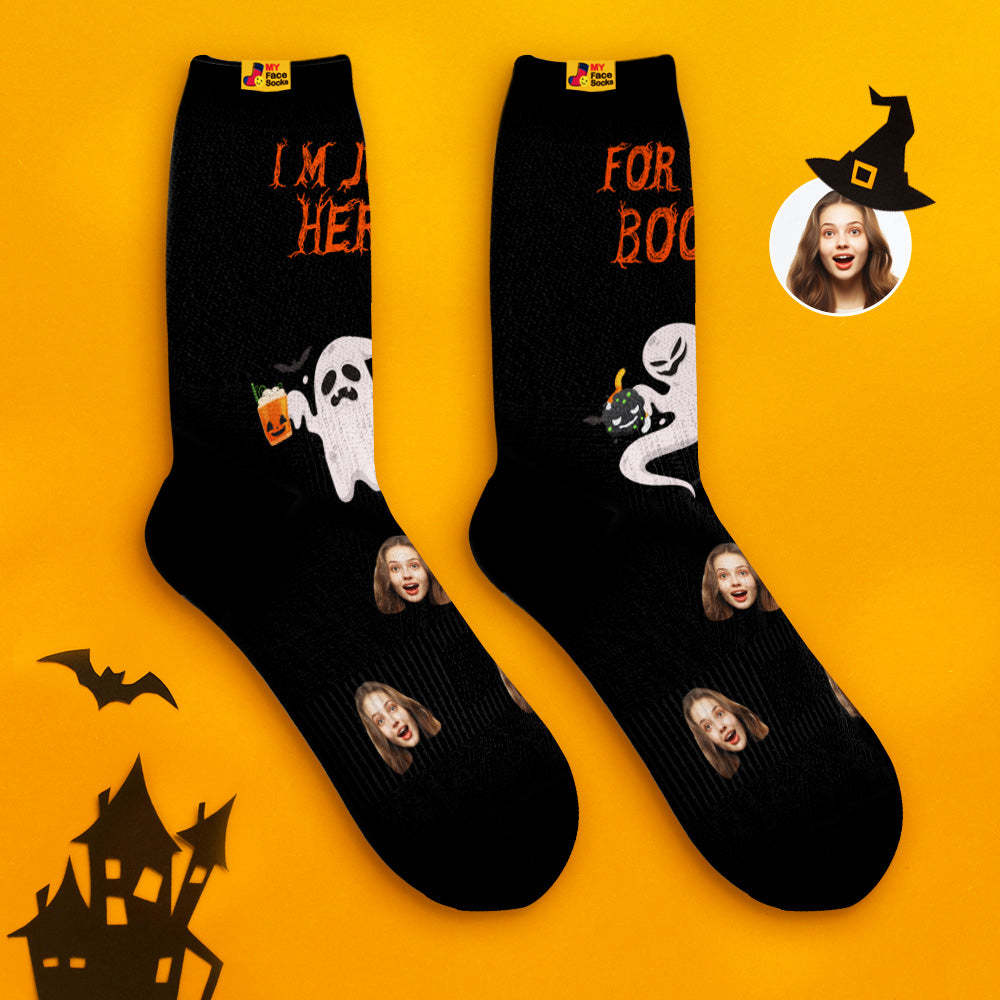 Custom Face Halloween Lavley Novelty Halloween Ghosts Socks