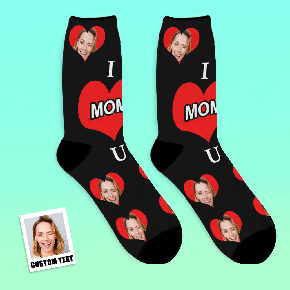 Custom Photo Socks Love Mom - MyFaceSocks