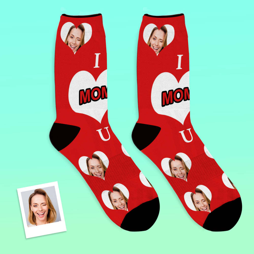 Custom Photo Socks Love Mom - MyFaceSocks