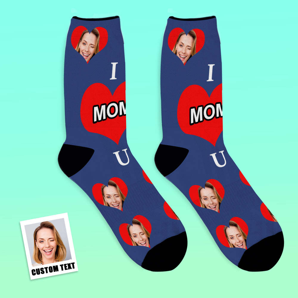 Custom Photo Socks Love Mom - MyFaceSocks