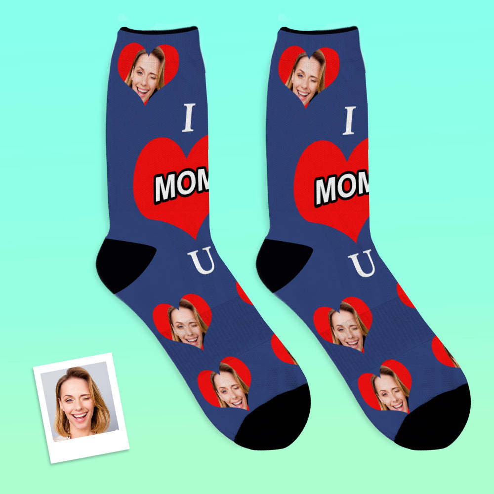 Custom Photo Socks Love Mom - MyFaceSocks