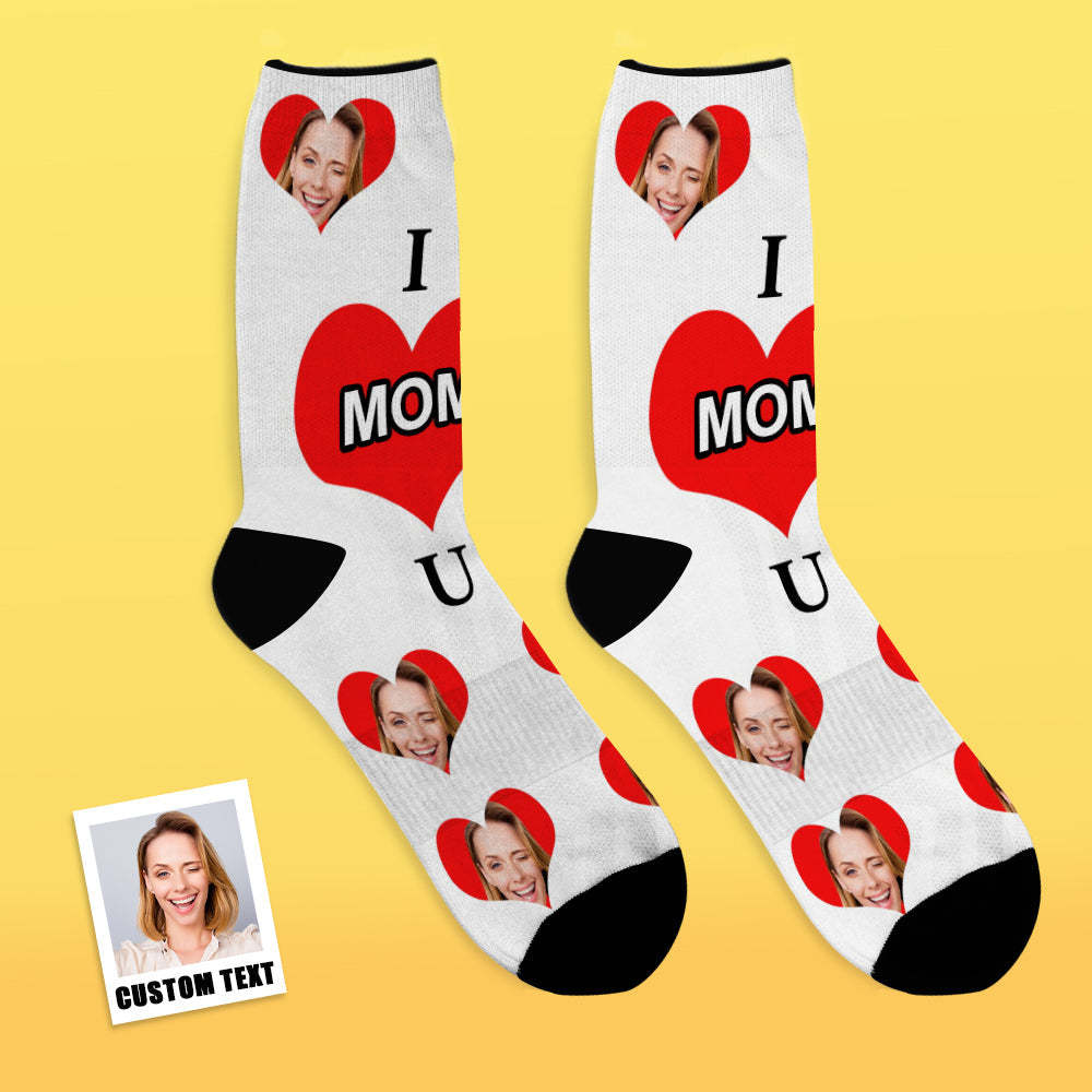 Custom Photo Socks Love Mom - MyFaceSocks