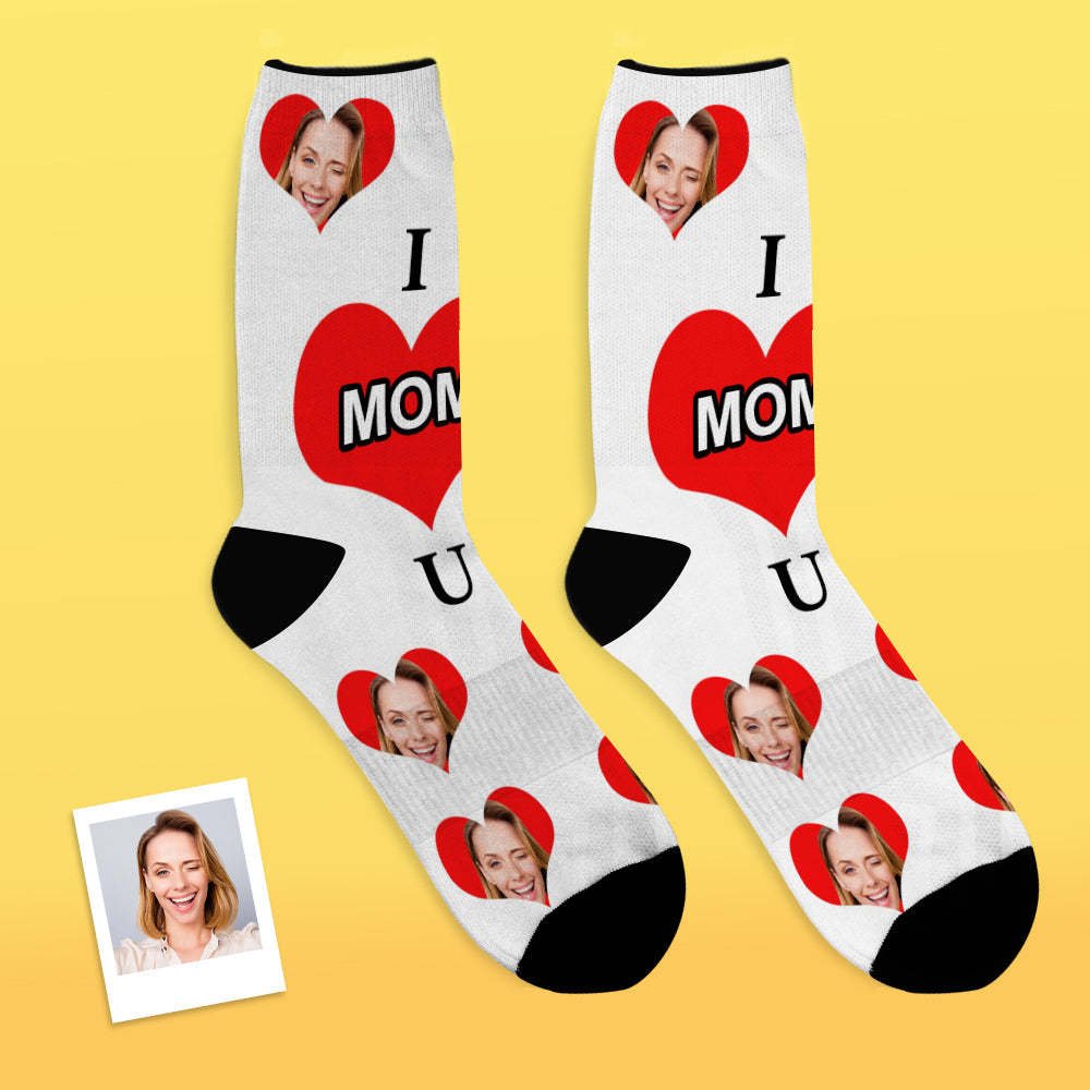 Custom Photo Socks Love Mom - MyFaceSocks