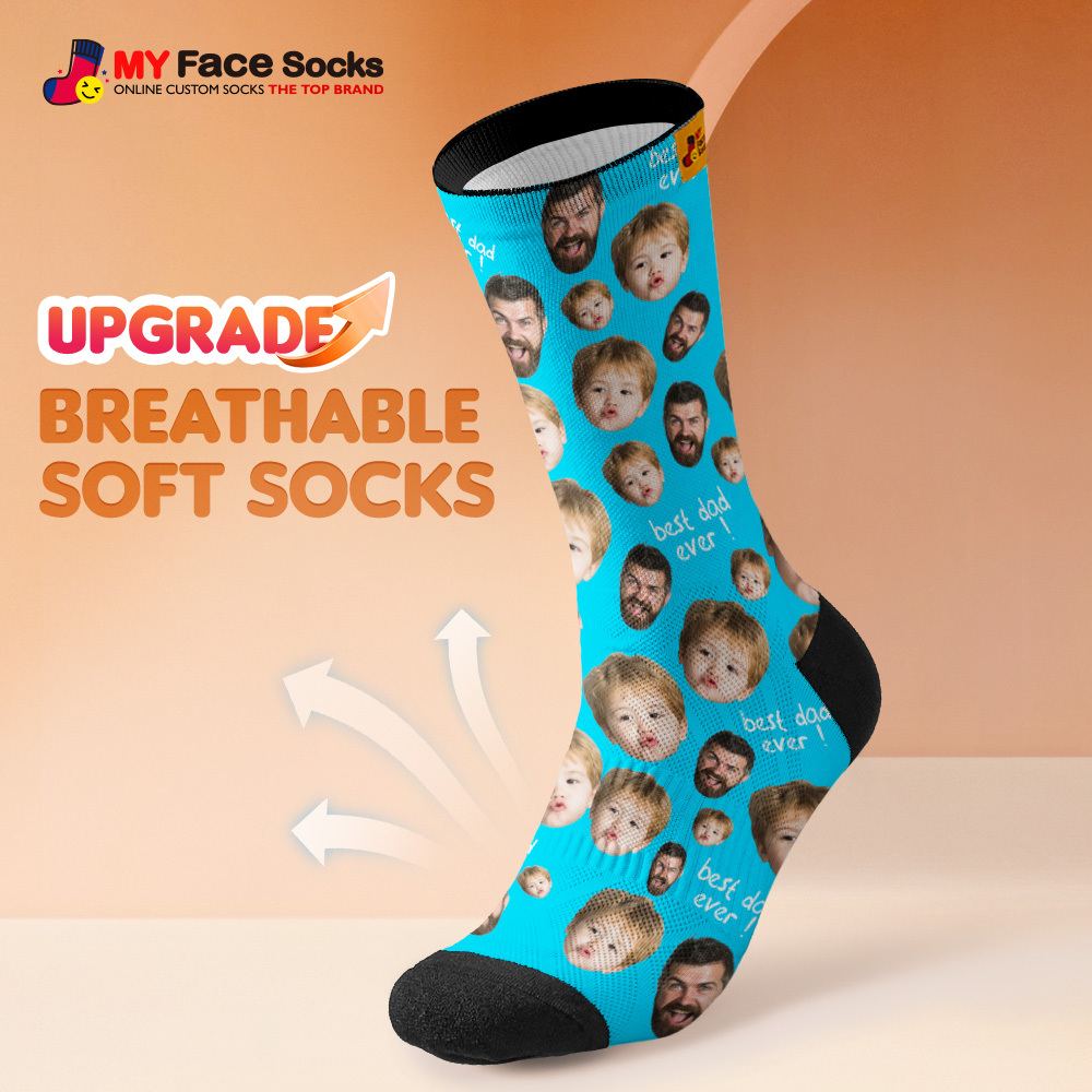Dad Gifts , Custom Face Socks Add Pictures And Name - #1 Dad