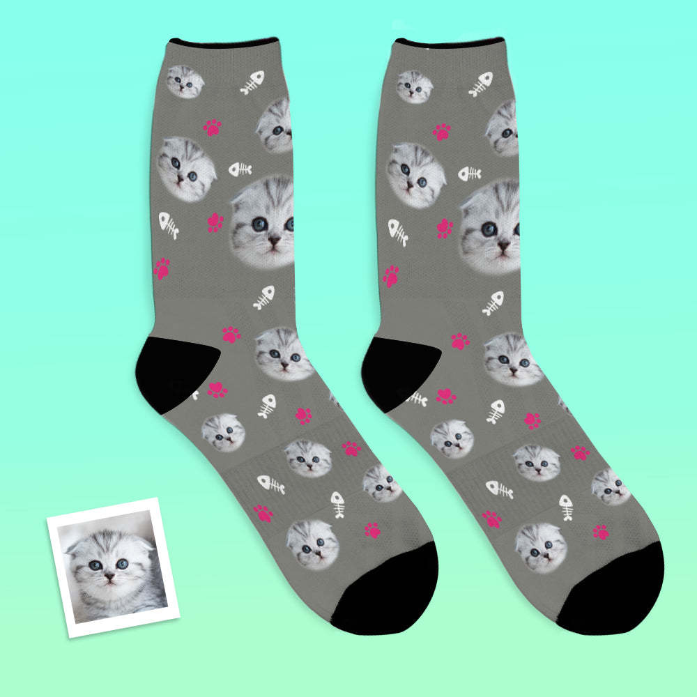 Custom Face Socks Breathable Photo Socks Colorful Cat Socks - MyFaceSocks
