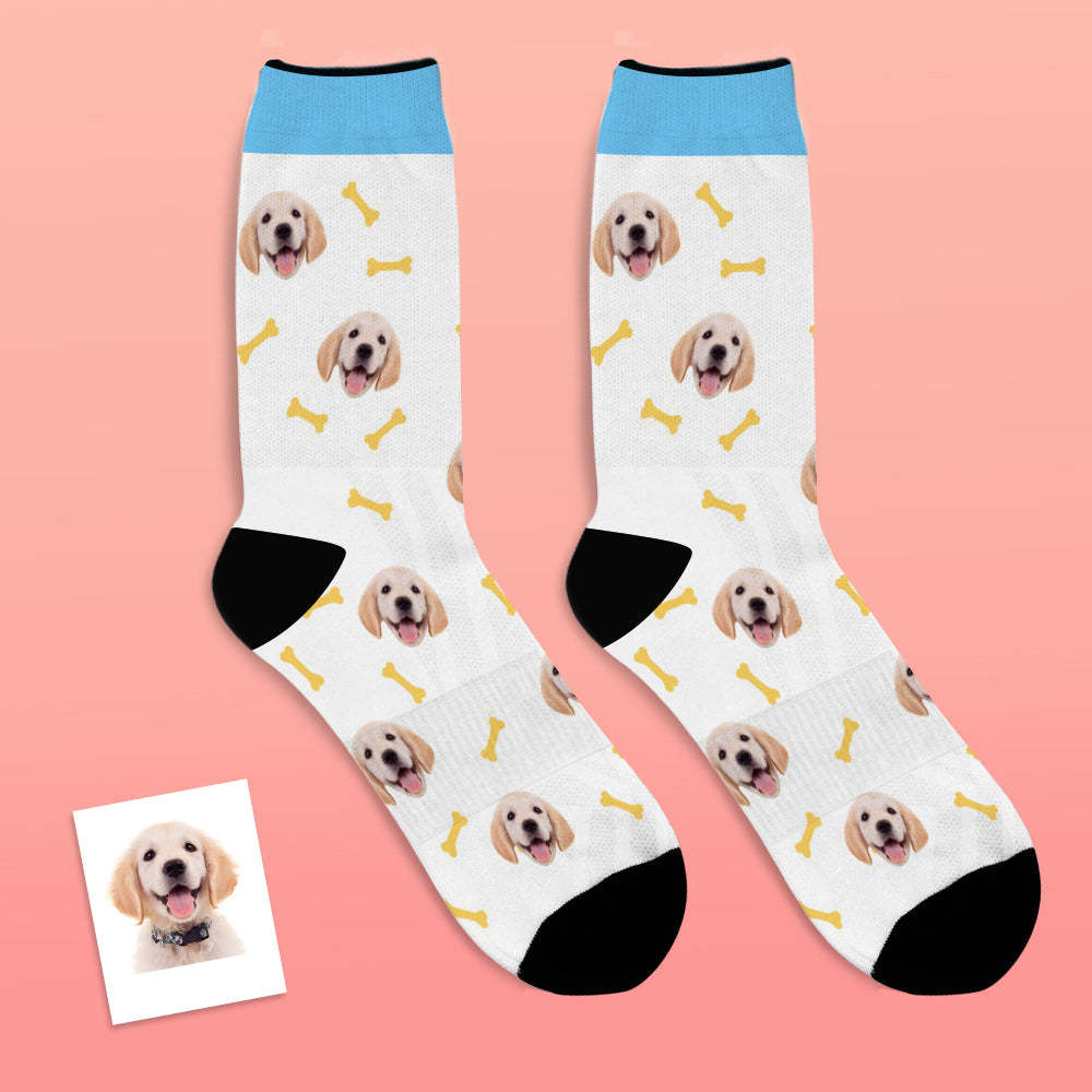 Custom Personalized Photo Pet Face Socks-Bone