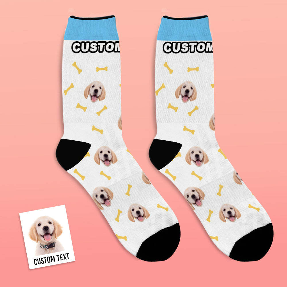 Custom Personalized Photo Pet Face Socks-Bone