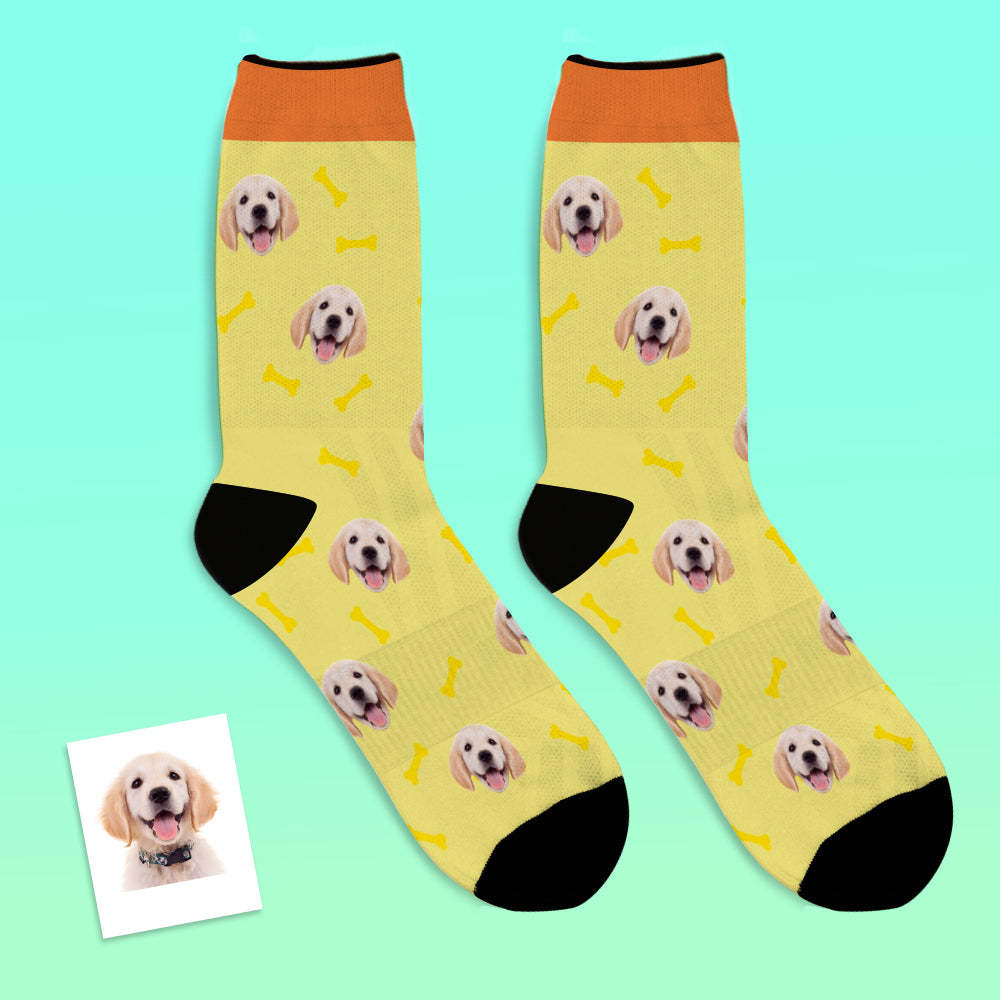 Custom Personalized Photo Pet Face Socks-Bone