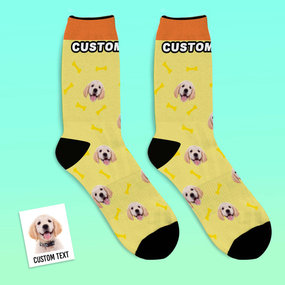 Custom Personalized Photo Pet Face Socks-Bone