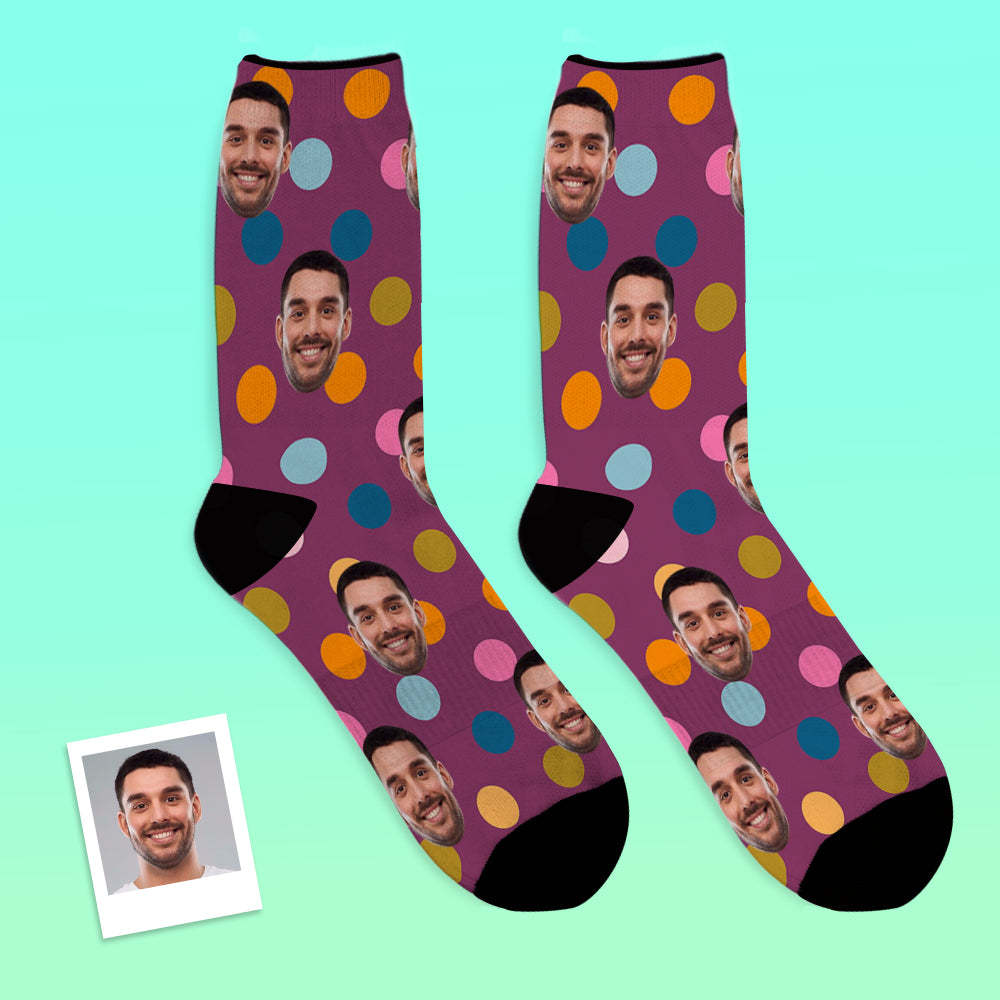 Custom Face Socks Your Face On Dots