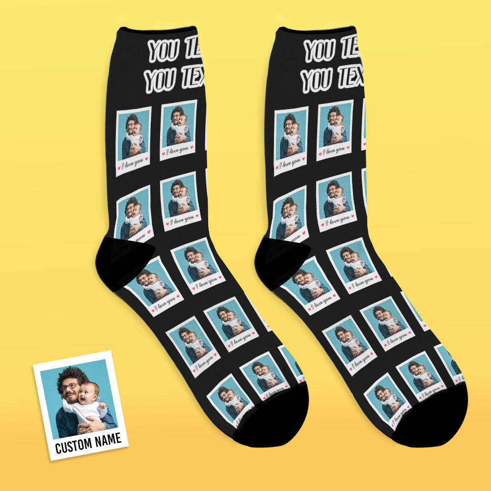 Custom Photo Socks Polaroid Socks I Love You