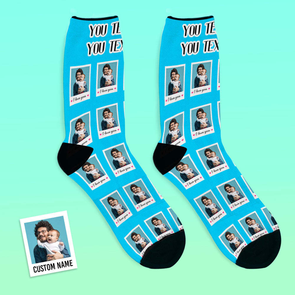 Custom Photo Socks Polaroid Socks I Love You