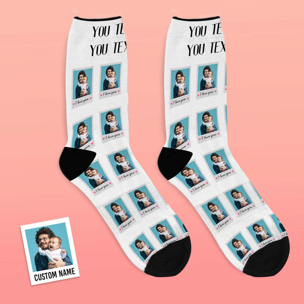 Custom Photo Socks Polaroid Socks I Love You