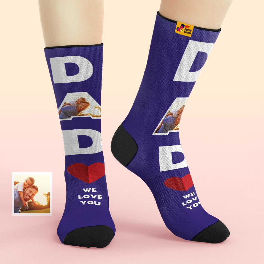 Father's Day Gifts, Custom Face Socks Dad We Love You Gifts For Dad