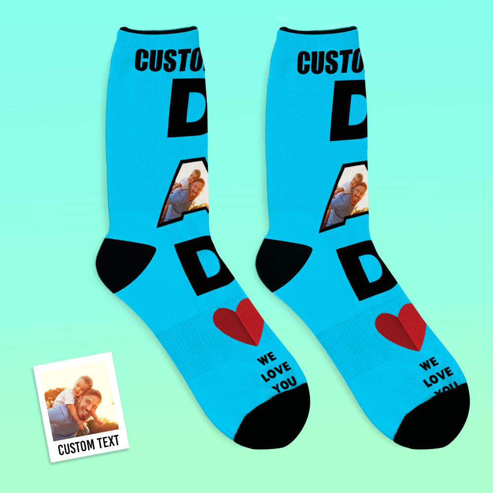Custom Face Socks Dad We Love You Gifts For Dad