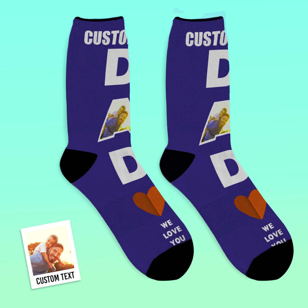 Custom Face Socks Dad We Love You Gifts For Dad